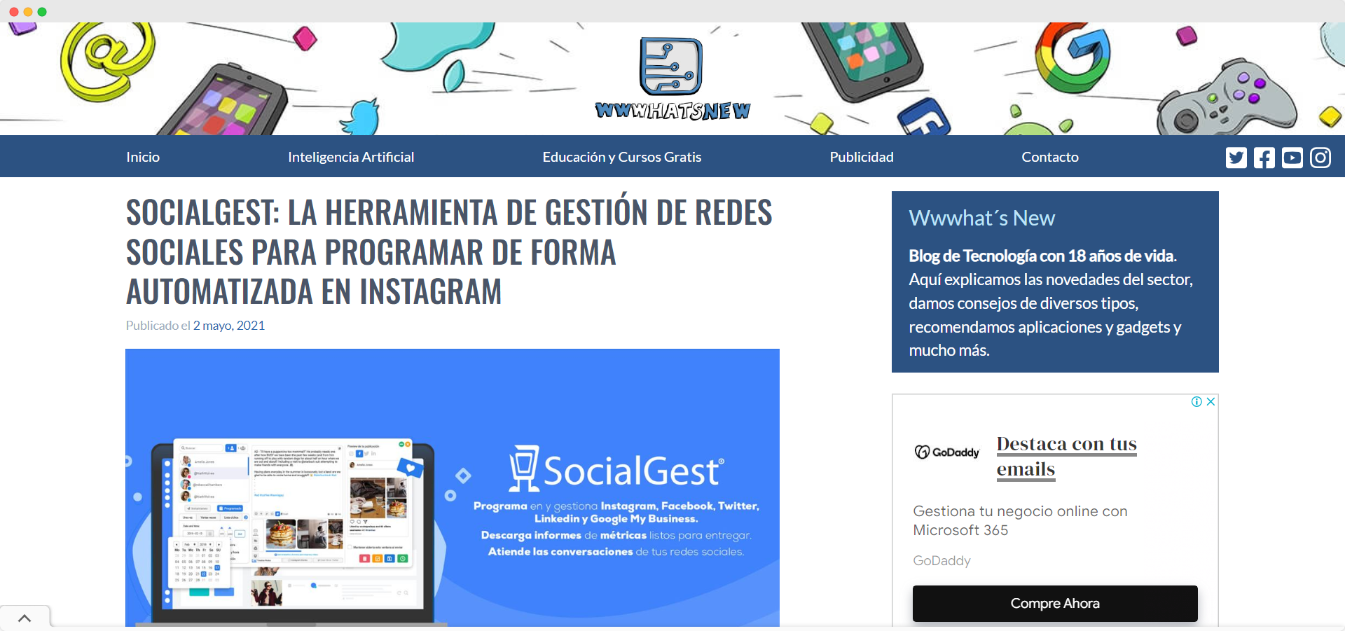 SOCIALGEST: LA HERRAMIENTA DE GESTIÓN DE REDES SOCIALES PARA PROGRAMAR DE FORMA AUTOMATIZADA EN INSTAGRAM